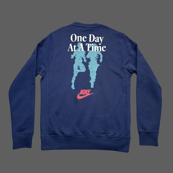 Nike Men's Sportswear Club Fleece Crew Sweatshirt Blue Size LT NWT FN1486-410 - Picture 8 of 9